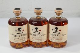 Three, Three Tides Smoked Dark Rum; A Blend of Three Rums Infused with Three British Botanicals 3 x