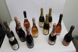 Thirteen Assorted Rose Sparkling Wine's to include Lyme Bay 750ml, OX Washington State 2019 3 x 750m