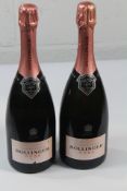 Two Bollinger Rose Champagne 2 x 750ml, Labels Scratched.