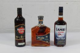 Lamb's Navy Rum 700ml, Havana Club Aged 7 Years 700ml, Flor De Cana 12yr Rum 700ml.