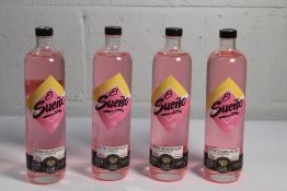 Four El Sueno Pink Grapefruit Tequila Gluten Free & Vegan 4 x 700ml.