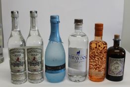 Two Portobello Road London Dry Gin 2 x 500ml, Monkey 47 Dry Gin 500ml, Stray Dog Wild Gin 750ml, Sil