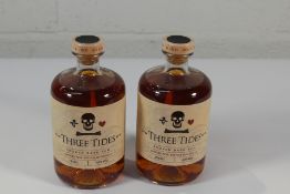 Two Three Tides Smoked Dark Rum; A Blend of Three Rums Infused with Three British Botanicals 2 x 700