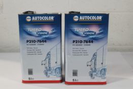 Two as new 5 litre containers of NEXA Autocolor Turbo Vision P210-7644 EHS Hardener - Standard.