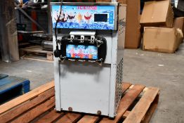Commercial 18L Ice Cream Machine Frozen Yogurt Ice Cream Maker, Untested. Some scratches on the sid
