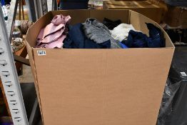 A Box of Assorted Clothes, Mixed Colours and Sizes. Preowned