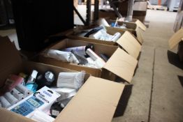 Six Boxes of Miscellaneous Goods, Including Items such as, Cleaning Products, Stationary, Household