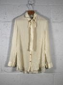 Gucci Bow Detailed Silk Blouse (Size 40) (Pre-owned).