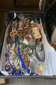 A Crate of Assorted Pre -owned/As New Costume Jewellery To Include Necklaces, Earrings, Bracelets, W