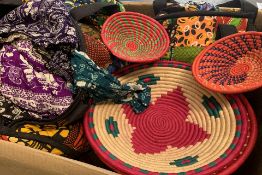 A Quantity Of Assorted Ugandan Bags and Baskets and Assorted Clothing Various Sizes