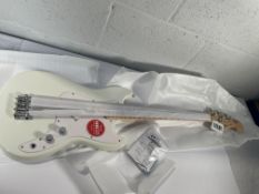 Squier Bronco Bass - White (Small crack where body meets neck).