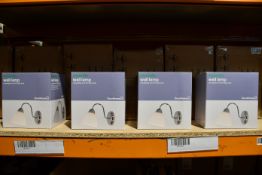 Twenty Four Saucats/Goodhome Wall Lamps Compatible with E27 Light Bulbs, Silver Colour, Medium Size.