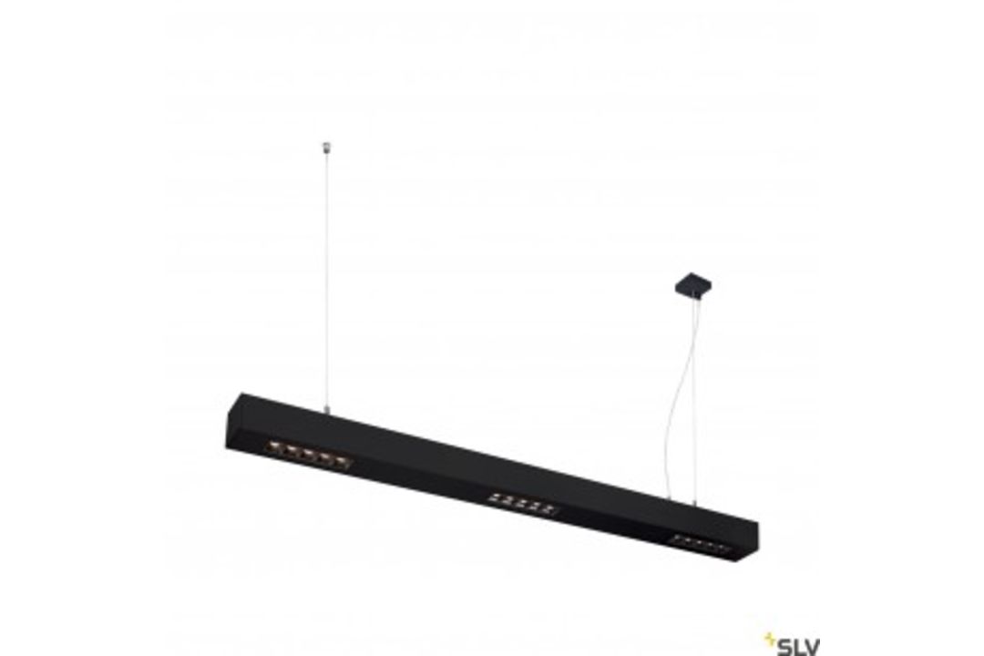 Four SLV Q-Line Dali Single Dimmable LED Pedant Lights in Black (REF: 1001309 | EAN 4024163196116).