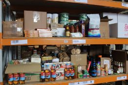 A Quantity of Assorted Food Items To Include Confectionery, Condiments, Drinks, Crisps, Sauces, Supp