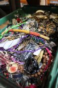 A Crate of Assorted Pre-owned/As New Costume Jewellery To Include Necklaces, Earrings, Bangles/Brace