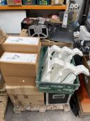 Pallet of assorted new and pre-owned IT and electrical items (All items sold as seen).