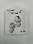 As new Sudio TOLV Wireless Bluetooth Earbuds in White (Box sealed).