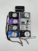 Nine pre-owned compact digital cameras including Sony, Nikon & Fujifilm (All with batteries included