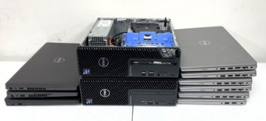 A quantity of pre-owned Dell laptops sold for parts (All items with hard drives removed/remote manag
