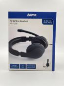 Sixteen as new Hama HS-P200 PC Office Headsets (Boxes sealed) (EAN: 4047443419644).