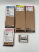 Assorted as new Epson UltraChrome Ink Cartridges.