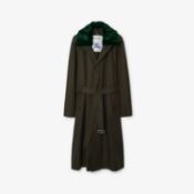 Burberry Long Lambeth Car Coat by Daniel Lee in Otter, Size UK 8.