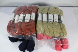 Twenty Isager Jensen Yarns: Colours 29s, 19, 100 and 94 - Five of each.