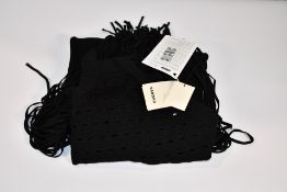 Sandro Susanne Fringed Strech-Knit Midi Dress (Size 36).