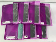 Seven Russian Pointe Clarity Leotards - Black x 6 Various Sizes and Galactic Green x 1 YL.