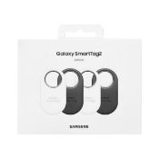 A 4-Pack of Official Samsung Black and White SmartTag2 Bluetooth Compatible Trackers.