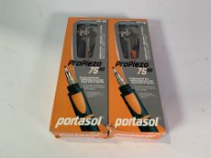 Two ProPiezo 75kit Professional Gas Soldering Heat Tool 4 Tip Set, As New, Light Damage to Box.