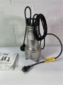 Lowara DOMO7VX Submersible Dirty Waste Water Pump 0,55kW 230V Vortex Float (UK adaptor required).