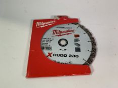 Milwaukee X HUDD 230 230MM Speed Diamond Blade (4932492150), As New, packing slightly damaged.
