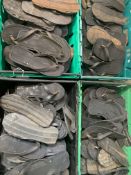 A large quantity of Handmade Flip Flops made from Recycled Car Tyres, Assorted Sizes (Crates Not Inc