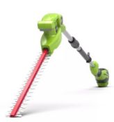 Greenworks G40PHA Battery Powered Pole Hedge Trimmer (No batteries or charger, stock image).