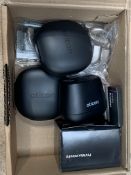 Box of Assorted Oticon Products, Including Chargers, Cases and Hearing Aids. New/Preowned (Also incl