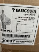 Two Hundred Easigown Comfort Isolation Gowns 20087 (with long sleeves and thumb loops) - Yellow - Un