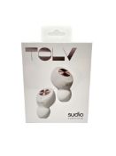 Five as new Sudio TOLV Wireless Bluetooth Earbuds in White (Boxes sealed).