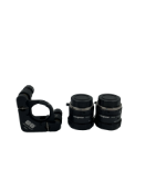Two pre-owned Computar 12mm F1.4 2/3 Lenses and a Edmund Optics Kinematic Mount.