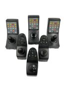 Three pre-owned Dynamic DX-REM48A Joystick Controllers & three pre-owned Dynamic DK-REMD11B Shark Jo