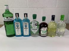 Two Bombay Sapphire London Dry Gins 2 x 700ml, Gordan's London Dry Gin 1ltr, McQueen Chocolate Mint