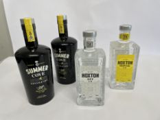 Two Summer Cove Kinsale Gin (40%) - 750ml, One Hoxton Dry Gin (40%) and a Hoxton Tropical Gin (40%)