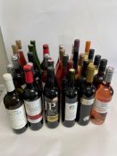 Thirty assorted wines to include Table/Cheaper Wines and Samples (reds, whites and rose).