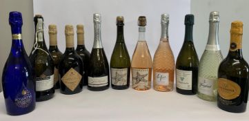 Thirteen assorted Proseccos to include Accadenia, Seachange, Mano Di Flori, Villa Sandi Valdobbiaden