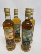 Four Kinsale Spirits Wild Atlantic Irish Whiskeys: Two Rechar Barrel and Two IPA Barrel (40%) - 700m