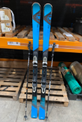 Rossignol Experience 77 Skis with Bindings and Ski Poles, Blue/Black, 168cm. Pre-owned.