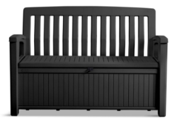 Keter Eden 70 Gallon Storage Bench In Black.