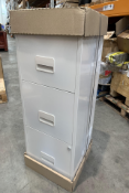 Mur Wall Three Draw Lockable Storage Cabinet, White, Sealed. New