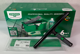 A box of Unger Products; 2 x Ergotec 6in1 Complete Kit (AK015), 10x Ergotec Ninja T bar 14