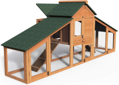 Vounot Wooden Double Chicken Coop, SKU 3584106037348. Boxed. As New. (Stock Image)